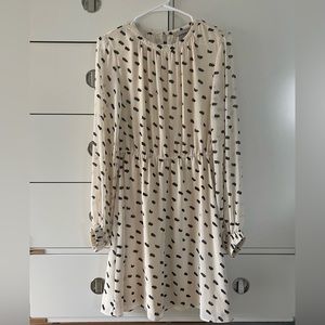 H&M NWOT knee length ivory/black dress